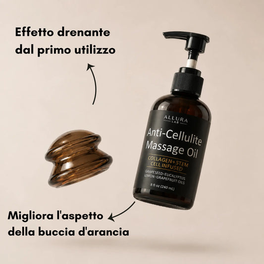 Allura Lab — Olio + Coppette Anti-Cellulite Multizona
