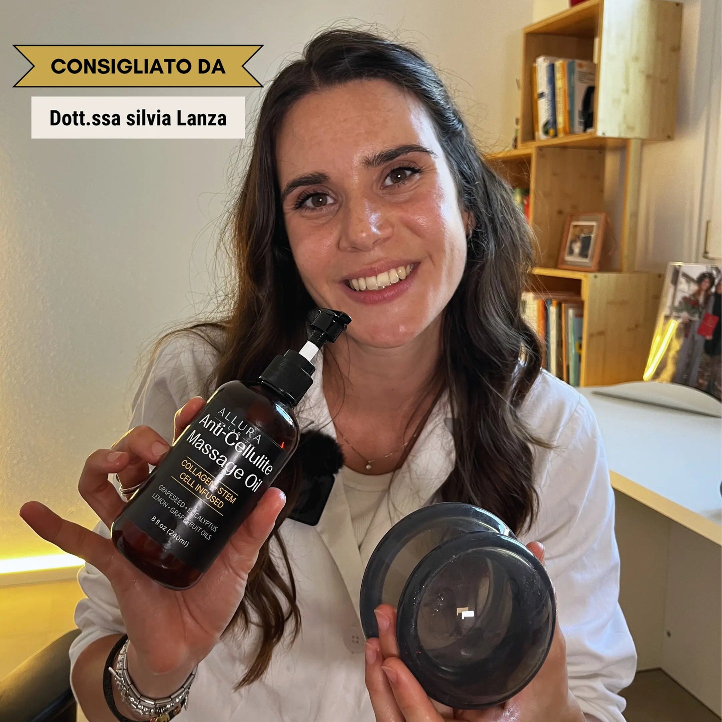 Allura Lab — Olio + Coppette Anti-Cellulite Multizona