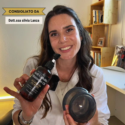 Allura Lab — Olio + Coppette Anti-Cellulite Multizona