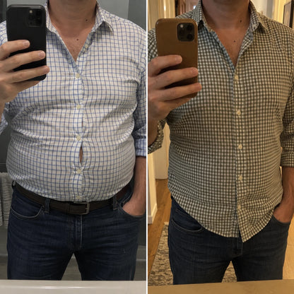 Immagine illustrativa prima e dopo: Petto e camicia